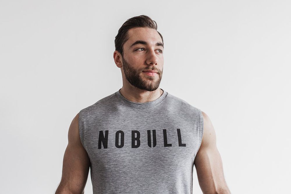 T-Shirts NOBULL Homme Grise - NOBULL Sin Mangas,France (5674-GOKBD)